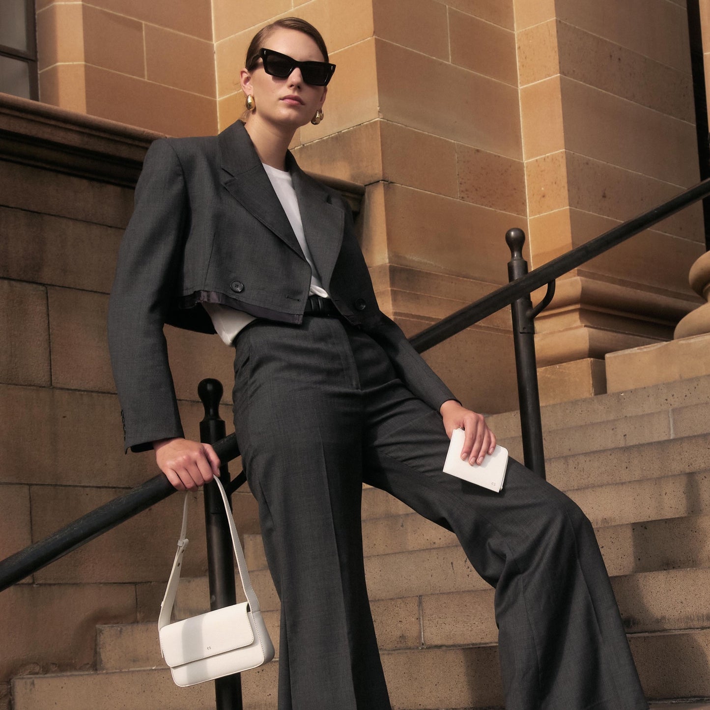 Essentials Zip Wallet Pure White with Black