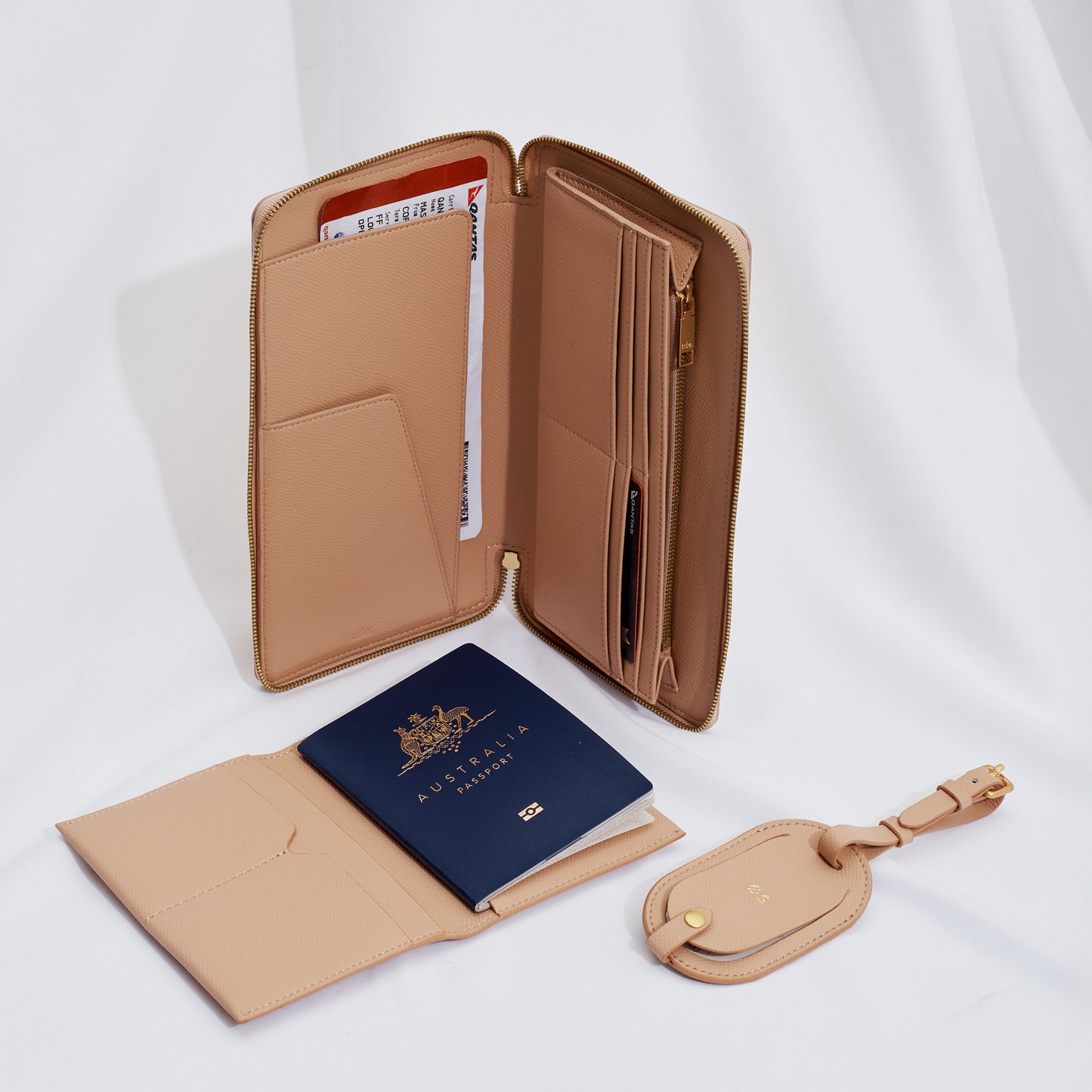 Essentials Zip Travel Wallet Pecan