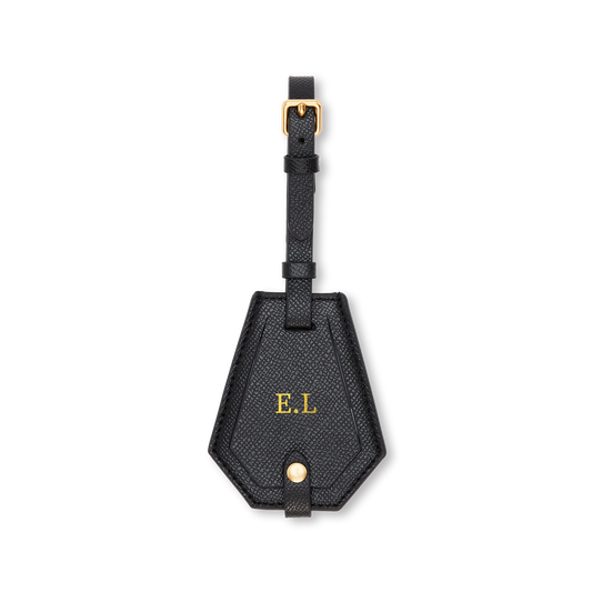Essential Classic Luggage Tag Recycled Saffiano Black