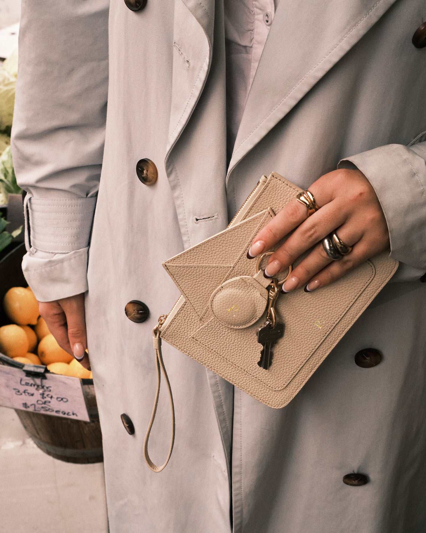 Piper Zip Pouch Ecru