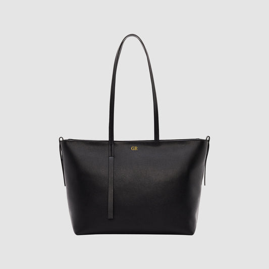 Essential Daily Tote Bag Recycled Saffiano Black