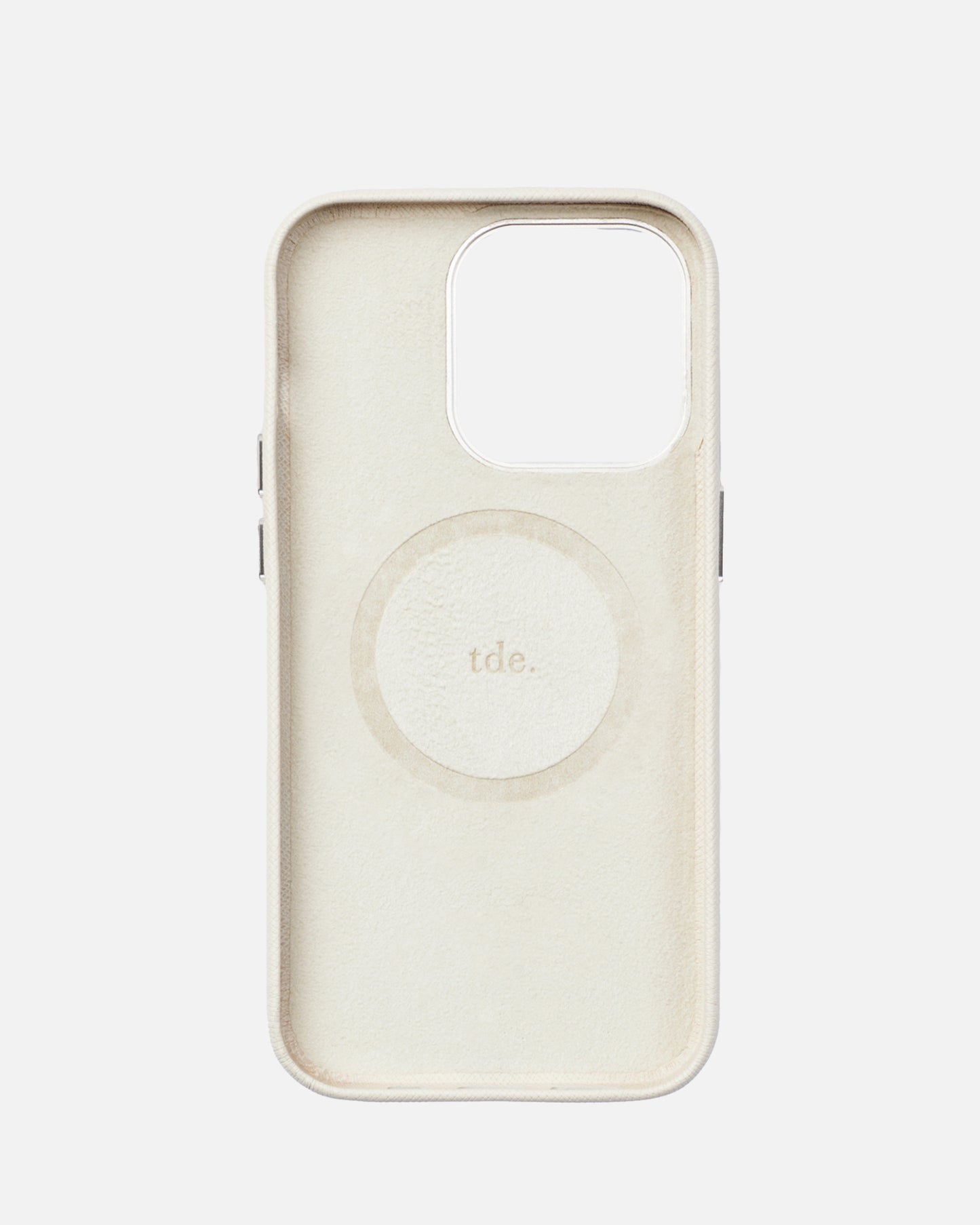 iPhone 14 Pro Saffiano Leather Case Pure White