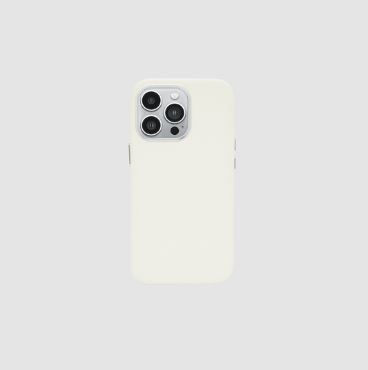 iPhone 13 Pro Saffiano Leather Wrap Case Pure White