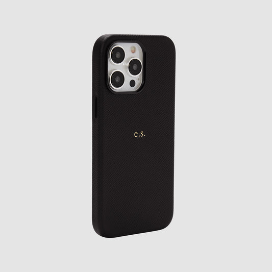 iPhone 15 Pro Max Leather Case Black