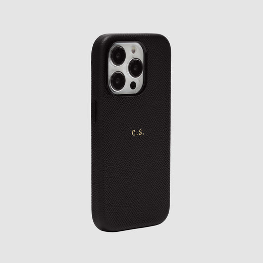 iPhone 15 Pro Leather Case Black