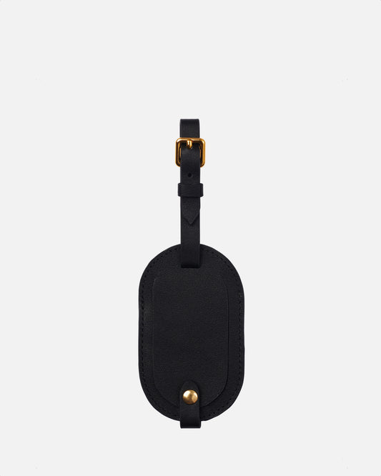 Isla Round Luggage Tag Nappa Leather Black