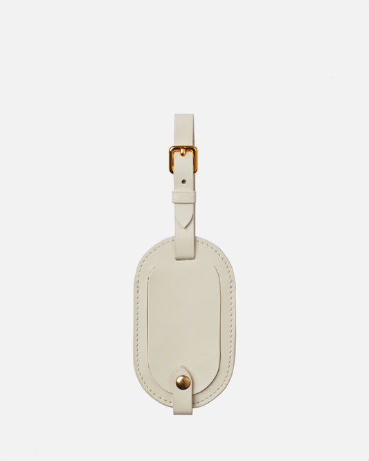 Isla Round Luggage Tag Nappa Leather Marshmallow