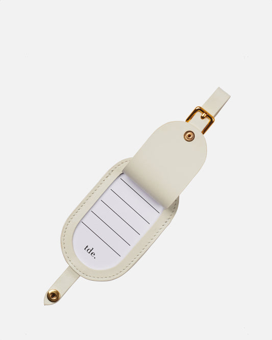 Isla Round Luggage Tag Nappa Leather Marshmallow