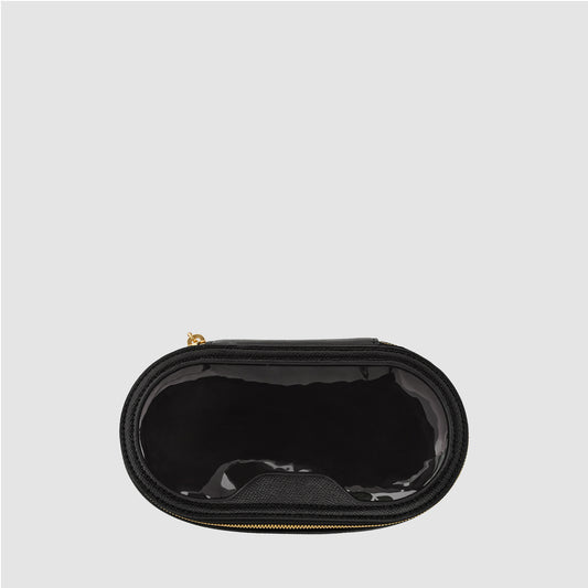 Essential Small Clear Travel Case Recycled Saffiano Black