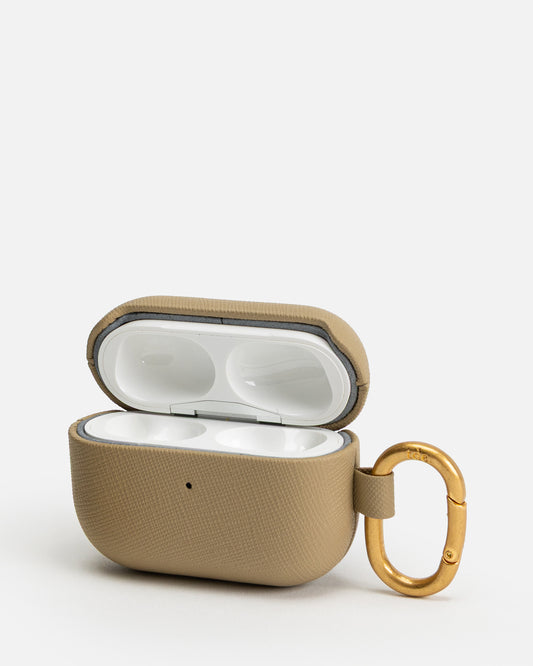 AirPods 2nd Gen Pro Saffiano Leather Case Praline
