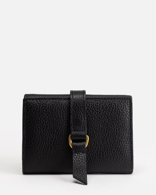 Maia Trifold Snap Wallet Black