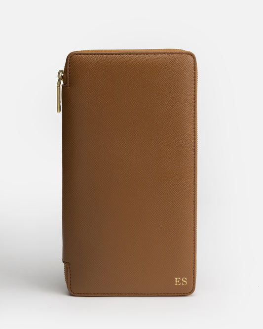 Essentials Zip Travel Wallet Rich Tan