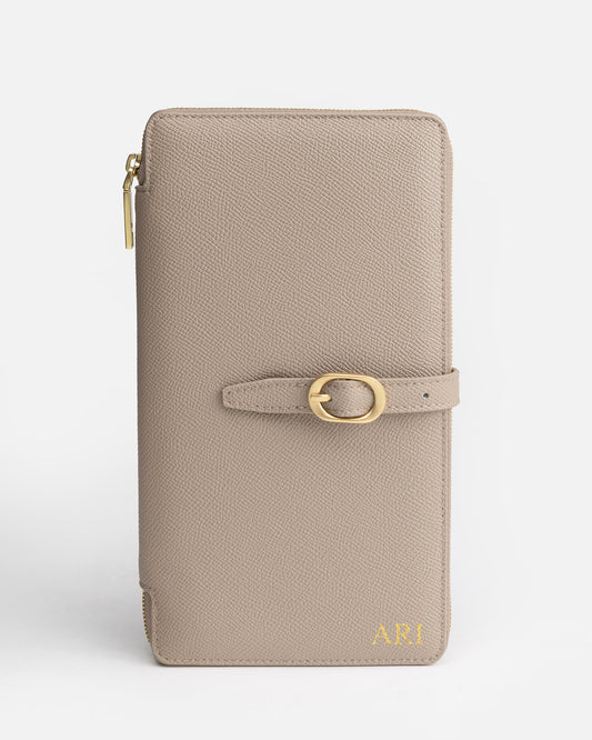 Aria Zip Travel Wallet Sepia