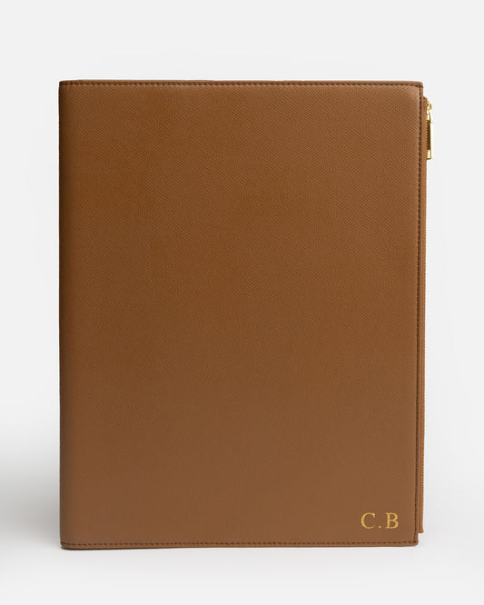 Essentials A4 Zip Compendium Tan