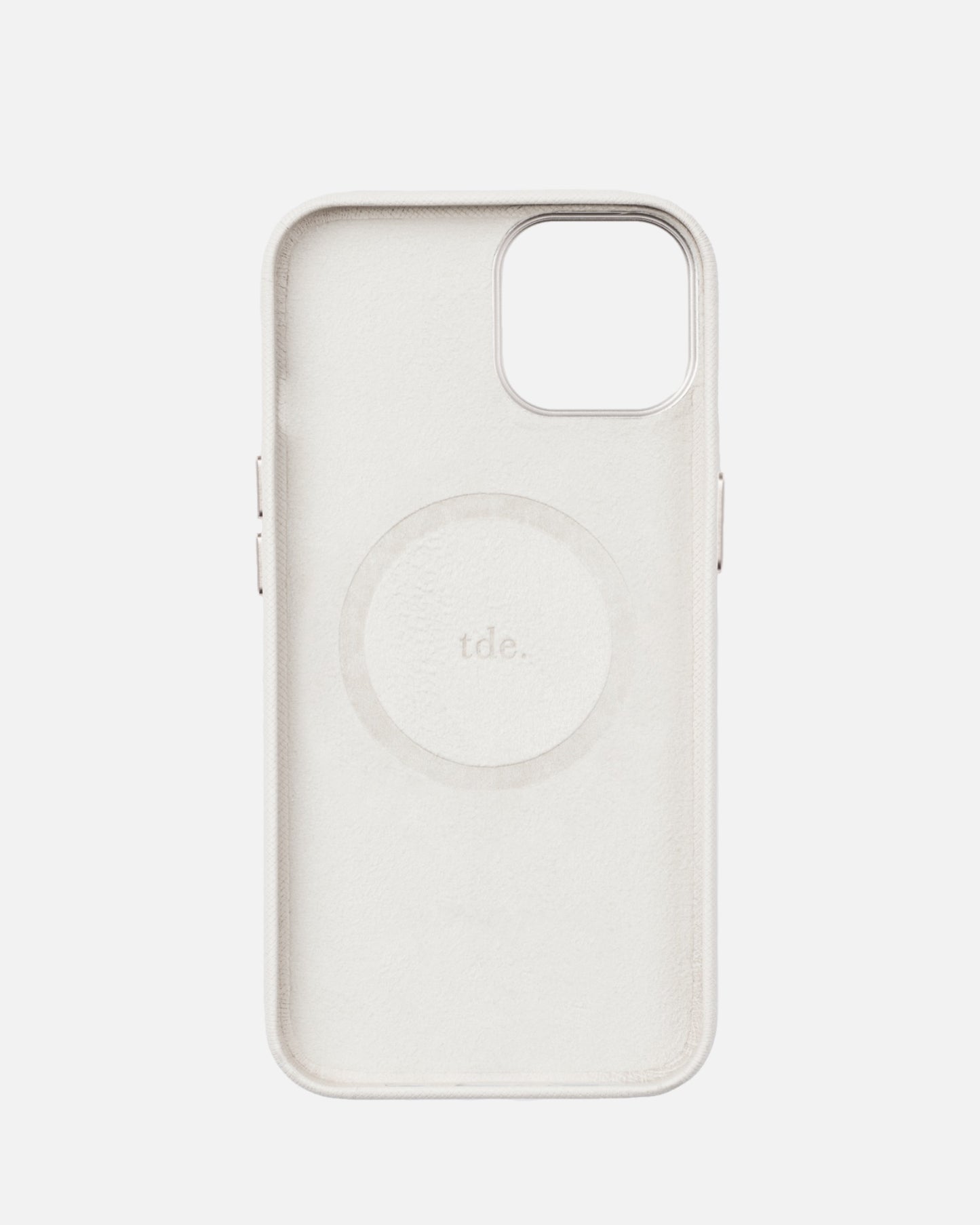 iPhone 14 Saffiano Leather Case Pure White