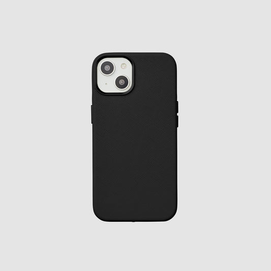 iPhone 14 Saffiano Leather Case Black