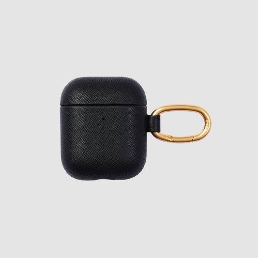 AirPods 2nd Gen Saffiano Leather Case Black