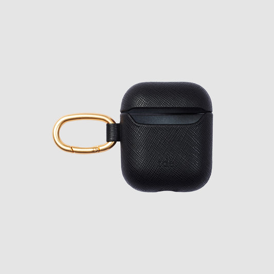 AirPods 2nd Gen Saffiano Leather Case Black