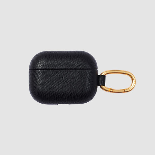 AirPods Pro 2nd Gen Saffiano Leather Case Black