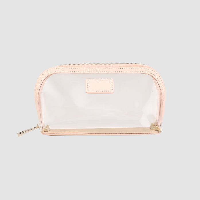Clear Cosmetic Case Pink Saffiano Leather – The Daily Edited