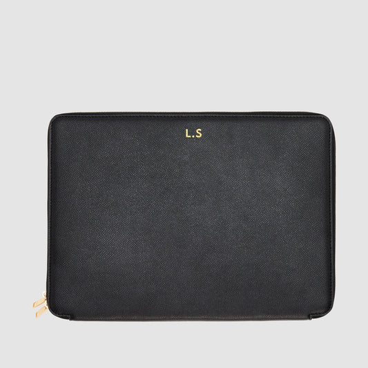 Essential 13 Inch Laptop Cover Recycled Saffiano Black