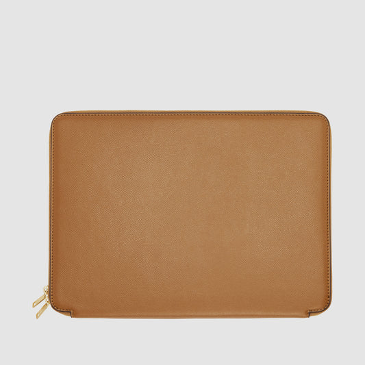 Essential 13 Inch Laptop Cover Recycled Saffiano Rich Tan