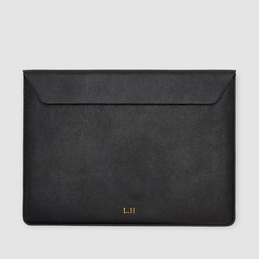 Essential 13 Inch Laptop Sleeve Recycled Saffiano Black