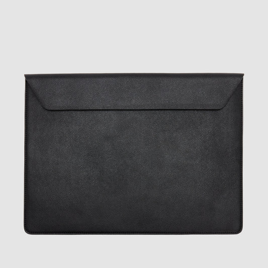 Essential 15 Inch Laptop Sleeve Recycled Saffiano Black