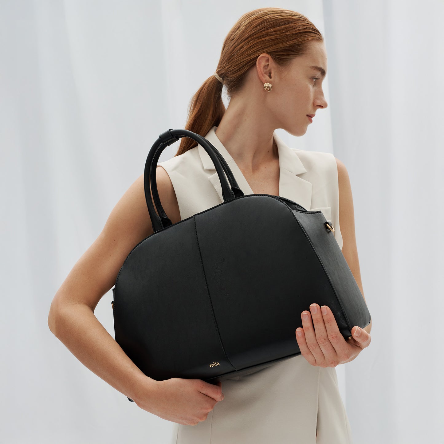 Mila Work Tote Bag Black