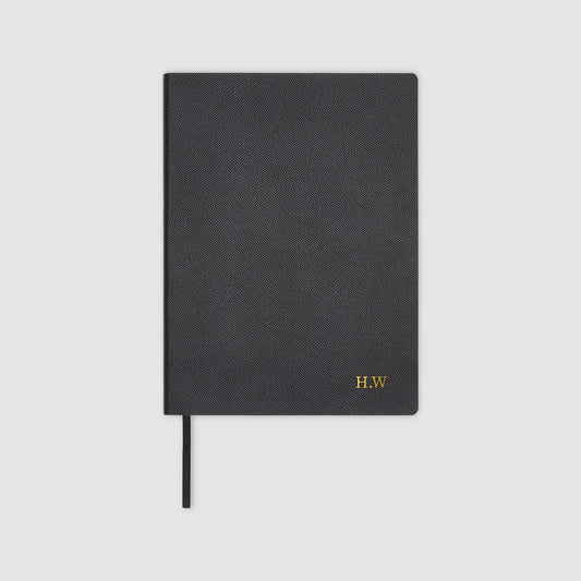 Essential A4 Notebook Recycled Saffiano Black