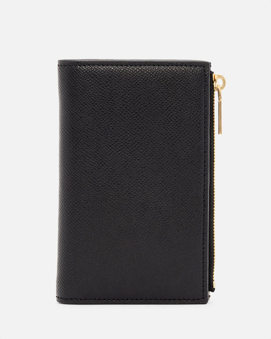 Essential Bi Fold Zip Wallet Recycled Saffiano Black