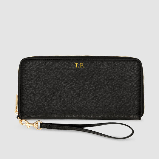 Essential Continental Wallet Recycled Saffiano Black