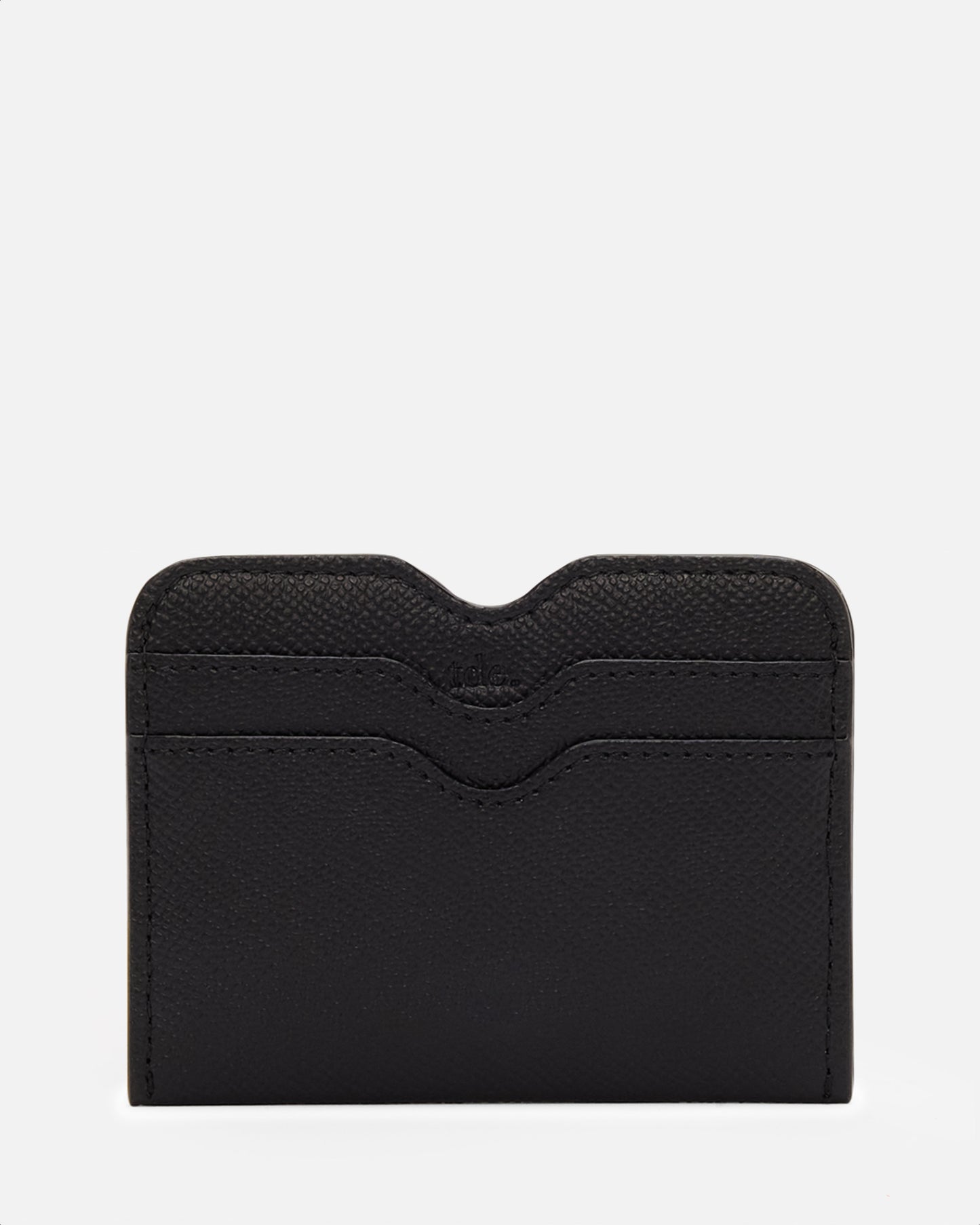 Essential Double Card Holder Recycled Saffiano Black