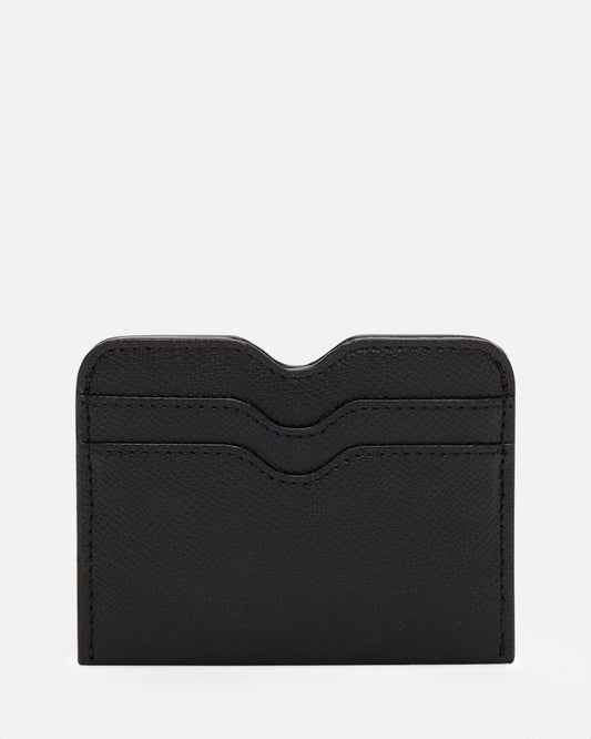 Essential Double Card Holder Recycled Saffiano Black