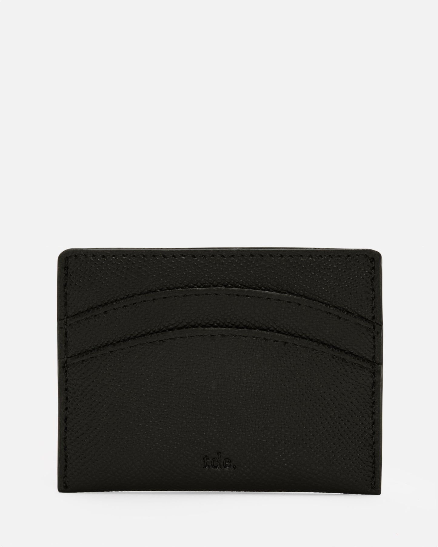 Essential Double Card Holder Recycled Saffiano Black