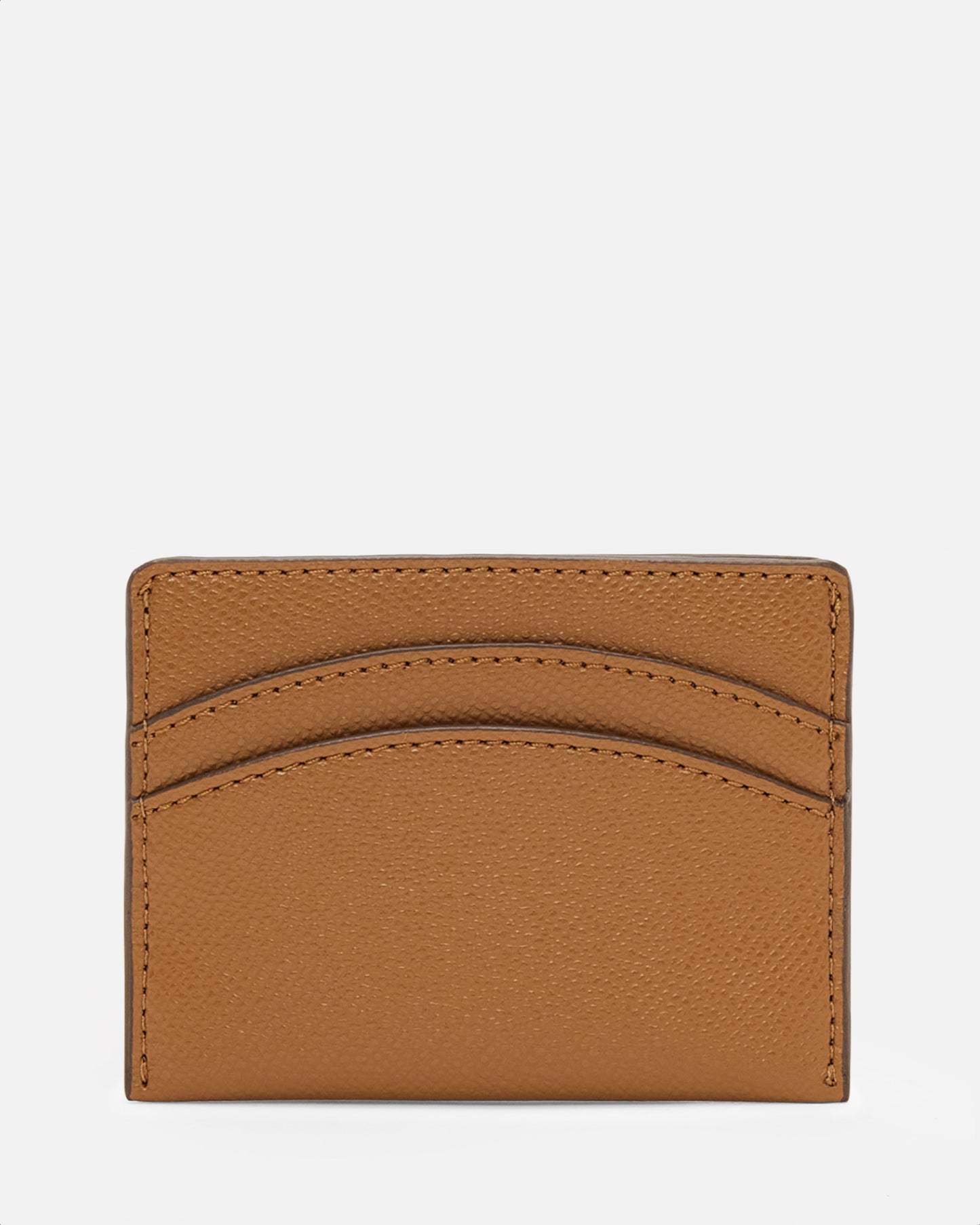 Essential Double Card Holder Recycled Saffiano Rich Tan