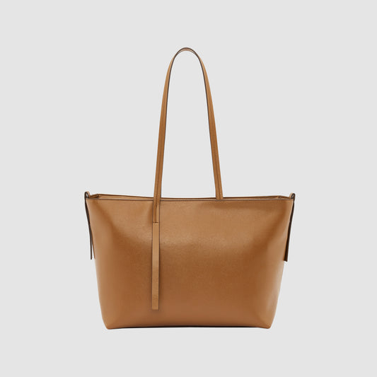 Essential Daily Tote Bag Recycled Saffiano Rich Tan