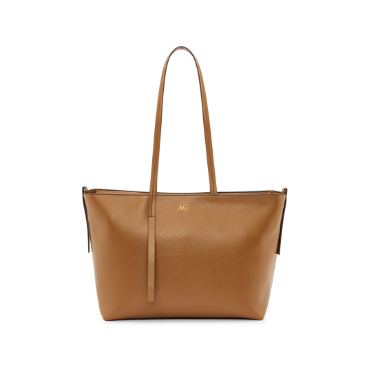 Essential Daily Tote Recycled Saffiano Rich Tan