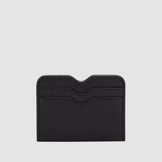 Essential Double Cardholder Recycled Saffiano Black
