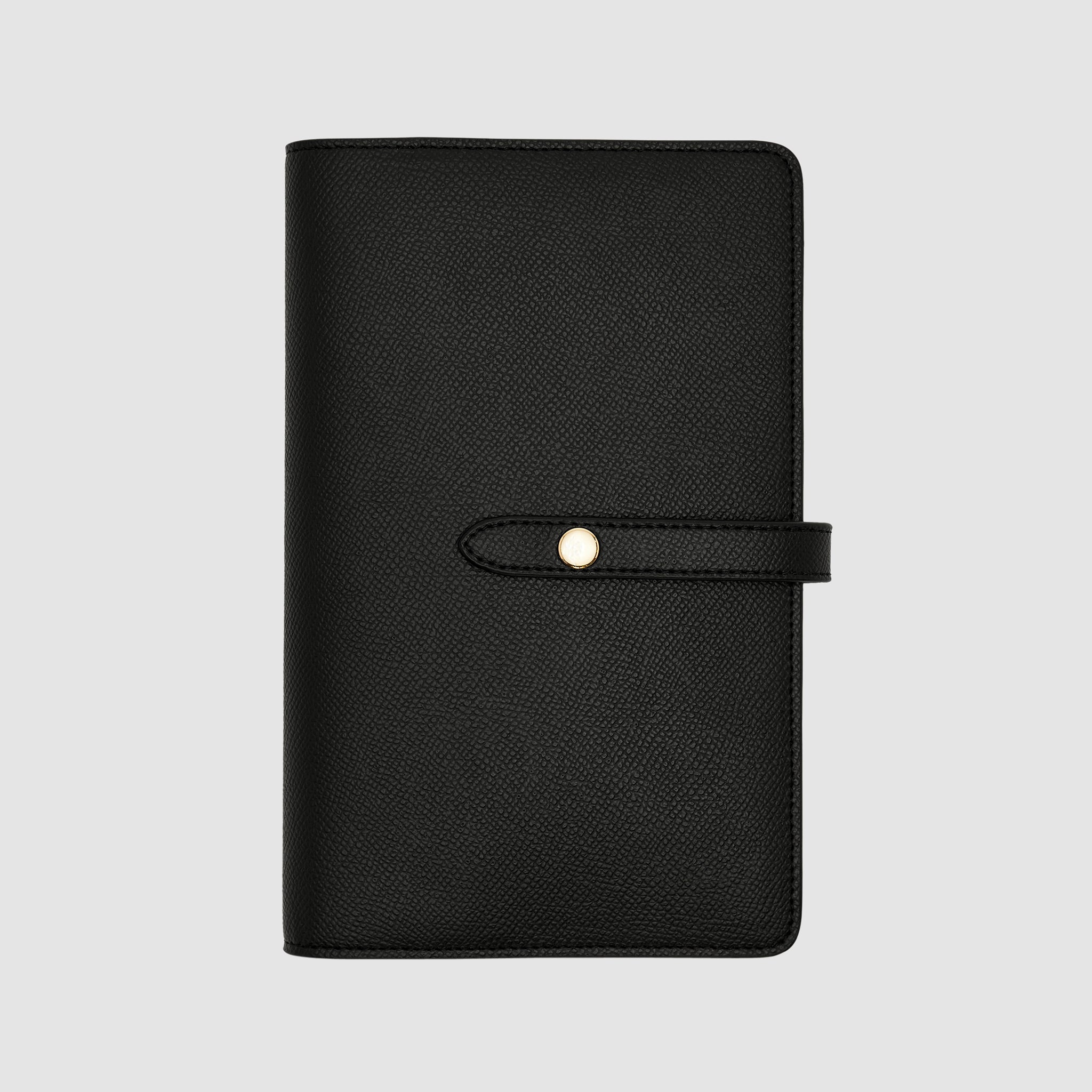 Personalised Essentials Flat Travel Wallet Black with initials | tde ...
