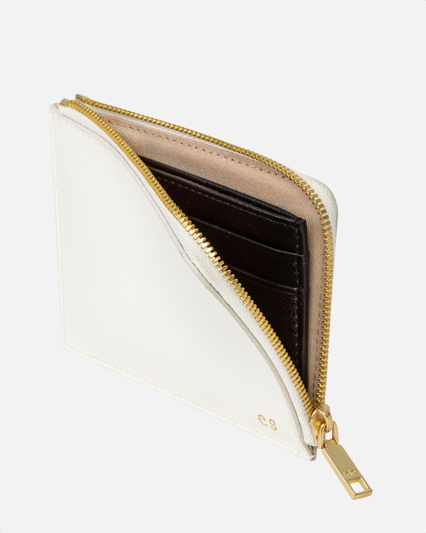 Essentials Zip Wallet Pure White with Black