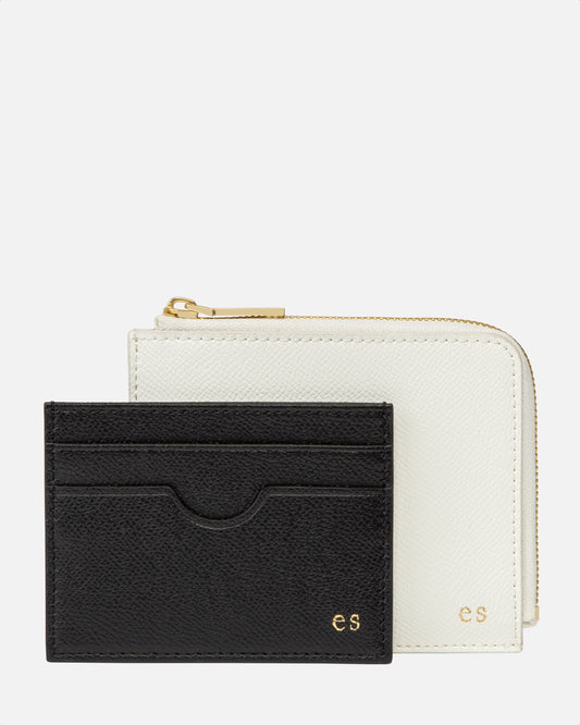 Essentials Zip Wallet Pure White with Black