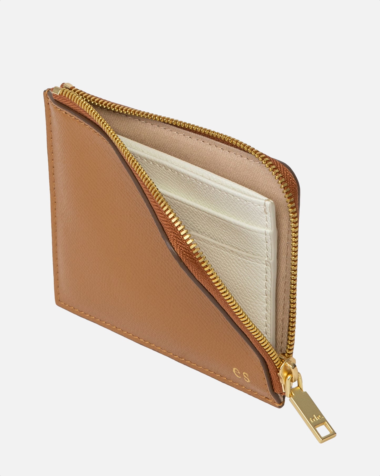 Essentials Zip Wallet Rich Tan with Pure White