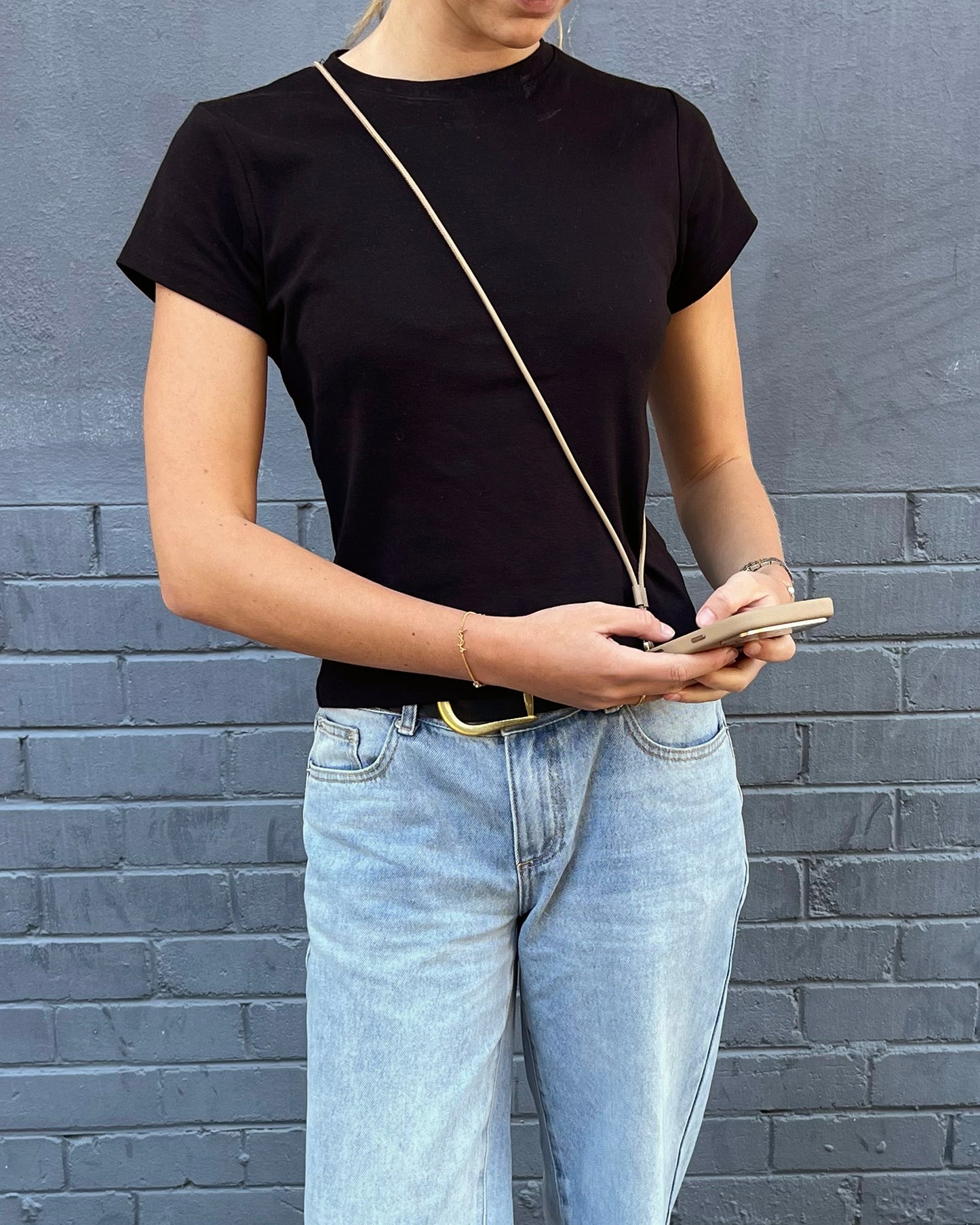 iPhone 17 Pro Max Case with Crossbody Strap Latte