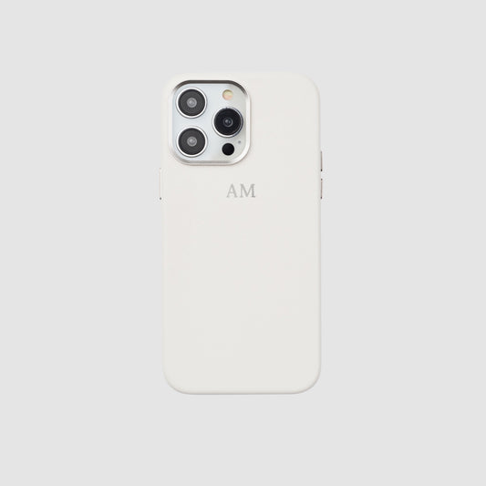 iPhone 14 Pro Max Saffiano Leather Case Pure White