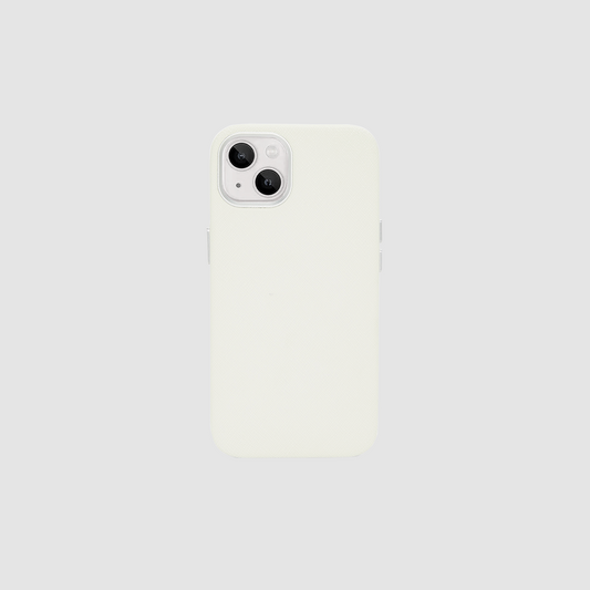 iPhone 13 Saffiano Leather Wrap Case Pure White