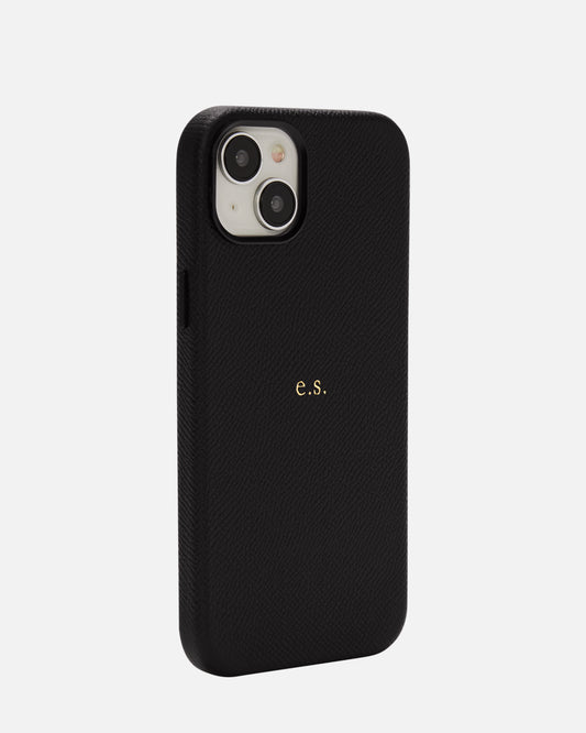 iPhone 15 Plus Leather Case Black