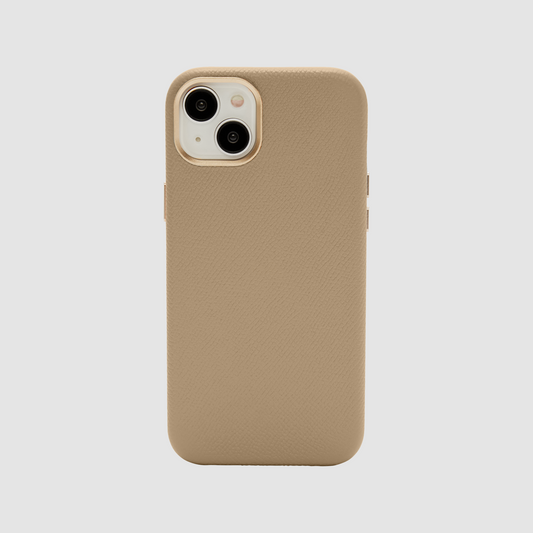 iPhone 15 Plus Leather Case Praline