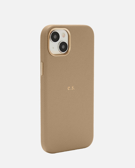 iPhone 15 Plus Leather Case Praline