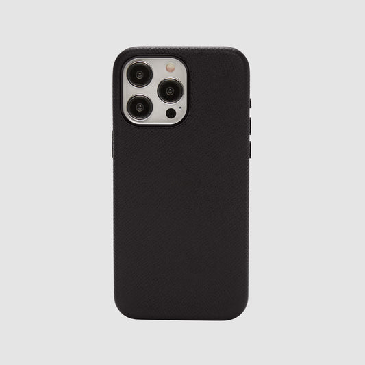 iPhone 15 Pro Max Leather Case Black